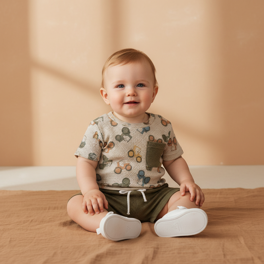 Waffle Knit Tee & Shorts Set