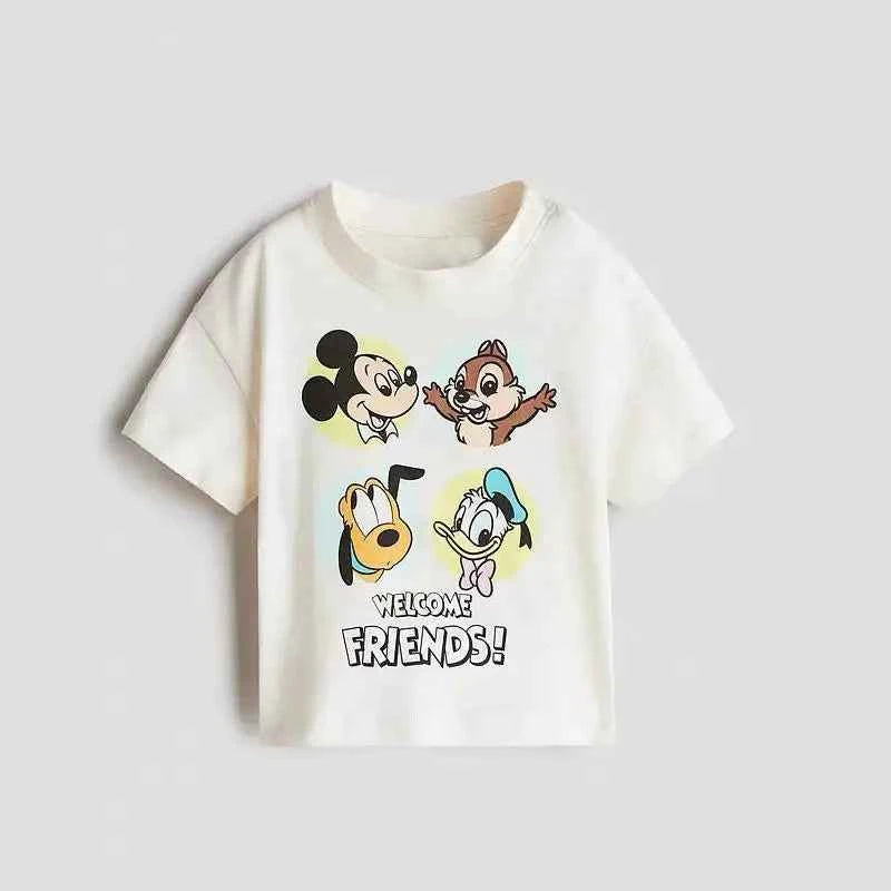 Cotton Mickey Minnie Pluto Daisy Everyday Smile & Welcome Friends Tees