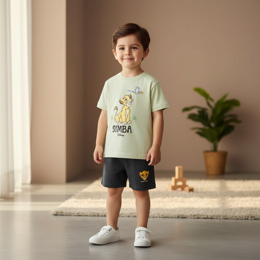 Cotton Simba Life Is A Long Walk T-Shirt & Shorts Set