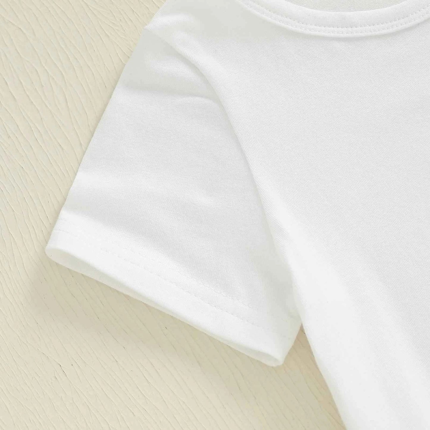 Cotton Sailboat Applique White Tee & Striped Shorts Set