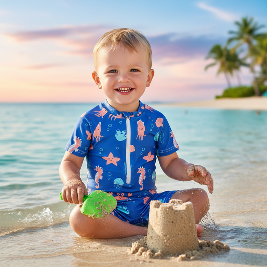 Dinosaur & Sea Creature Zip-Up Swimwear