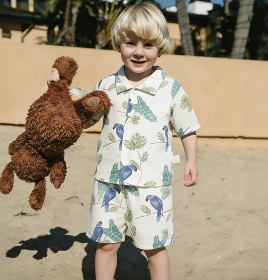 100% Soft Organic Cotton Shirt & Shorts Set