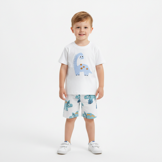 100% Cotton Dinosaur T-Shirt & Shorts Set