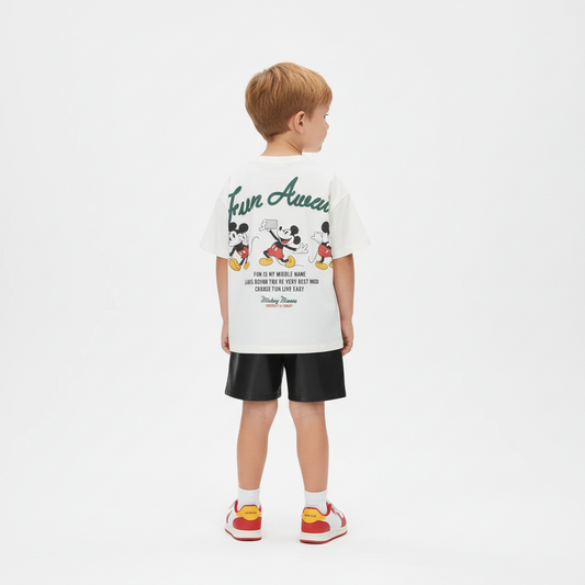 Cotton Mickey Mouse Summer Tee & Shorts Set