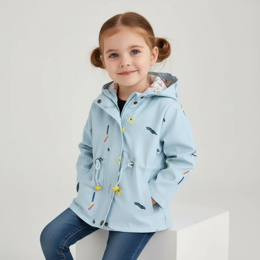 Girls Reversible Hooded Jacket – Double-Sided Design