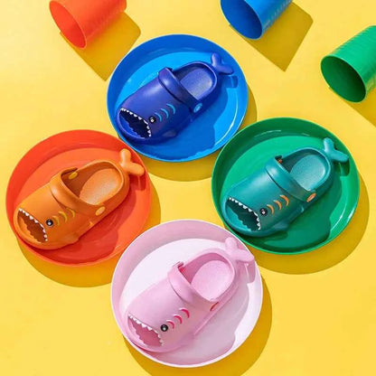 Colorful Shark Themed Slip-On Sandals & Clogs