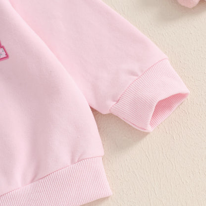 Cotton Matching Mama & Mini Pink Bow Sweatshirts