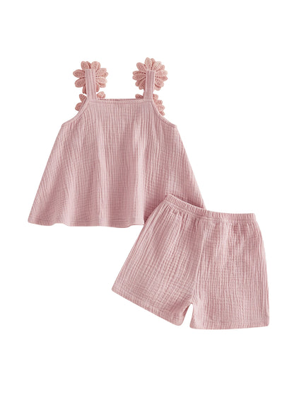 Floral Applique Summer Top & Short Set