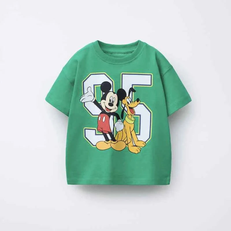 Cotton Mickey Pluto Green Tee & Donald Navy Blue Shirt