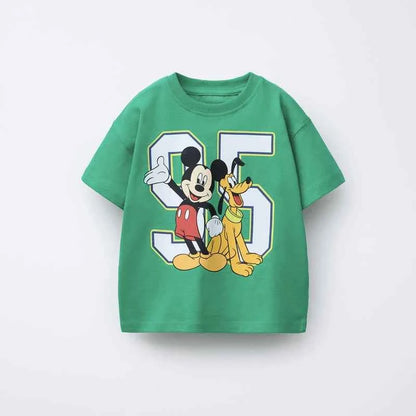 Cotton Mickey Pluto Green Tee & Donald Navy Blue Shirt
