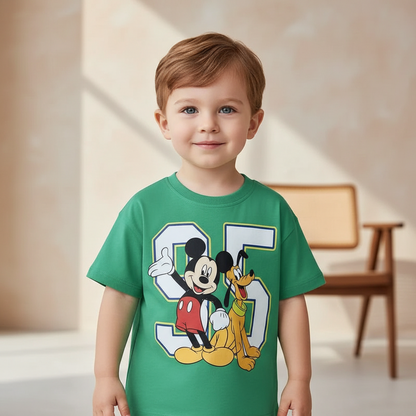 Cotton Mickey Pluto Green Tee & Donald Navy Blue Shirt