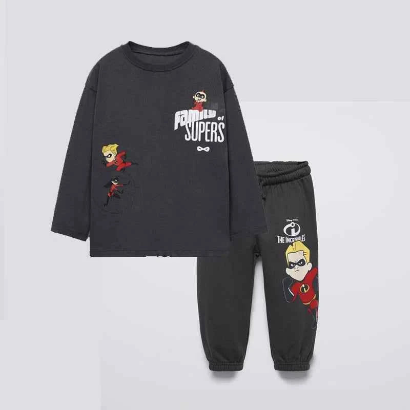 Cotton Incredibles Sweatshirt & Jogger Set With Dash Print