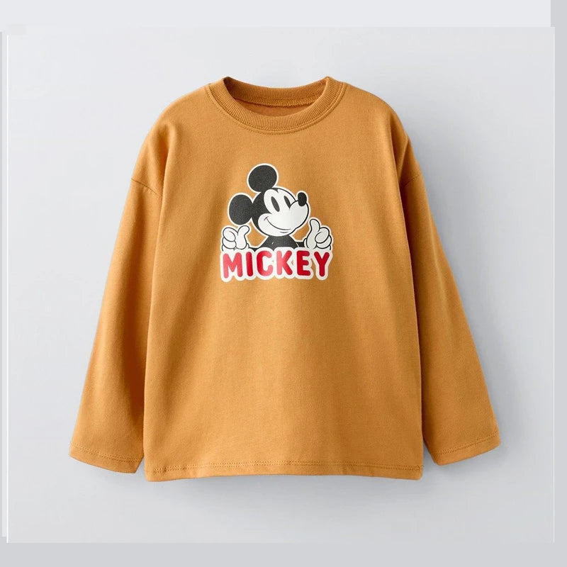 Cotton Mickey Mouse Long Sleeve Tee & Sweatshirt Set