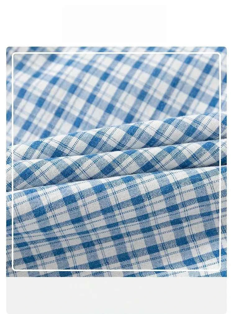 100% Cotton Checkered Shirt & Shorts Set