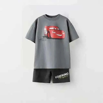 Cotton Lightning McQueen Casual Tee & Shorts Set
