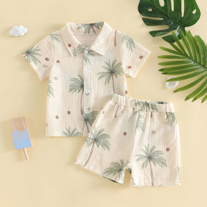 Cotton Short Sleeve Shirt & Shorts Set