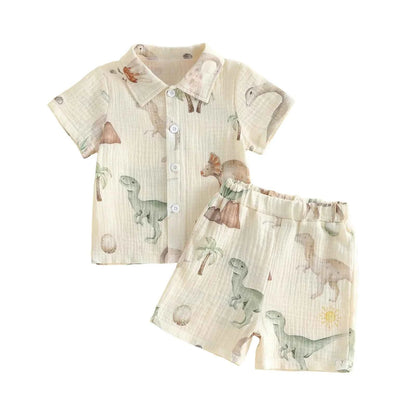Cotton Short Sleeve Shirt & Shorts Set