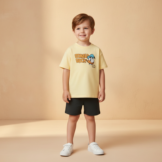 Cotton Donald Duck & Mickey Mouse Cotton Tee & Shorts Set