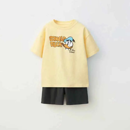 Cotton Donald Duck & Mickey Mouse Cotton Tee & Shorts Set
