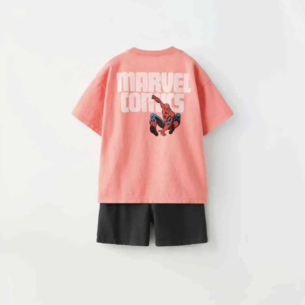 Cotton Marvel Spider-Man Short Sleeve Tee & Shorts Set