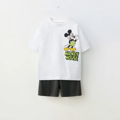 Cotton Mickey Mouse Cotton Tees & Shorts Set Casual Wear