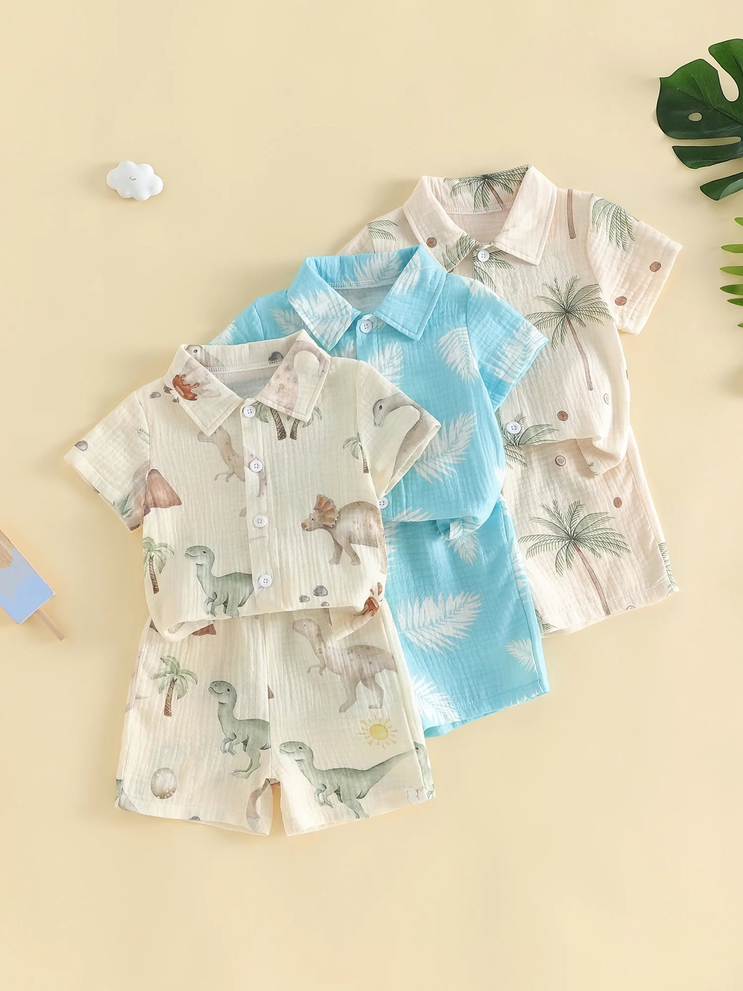 Cotton Short Sleeve Shirt & Shorts Set