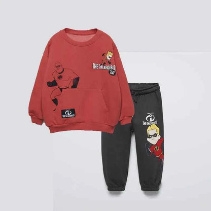 Cotton Incredibles Sweatshirt & Jogger Set With Dash Print
