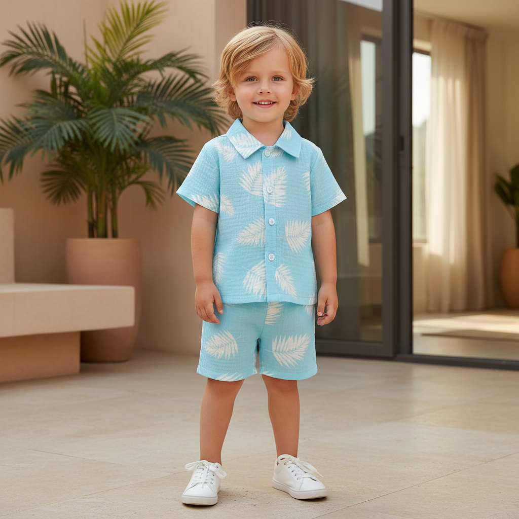 Cotton Short Sleeve Shirt & Shorts Set