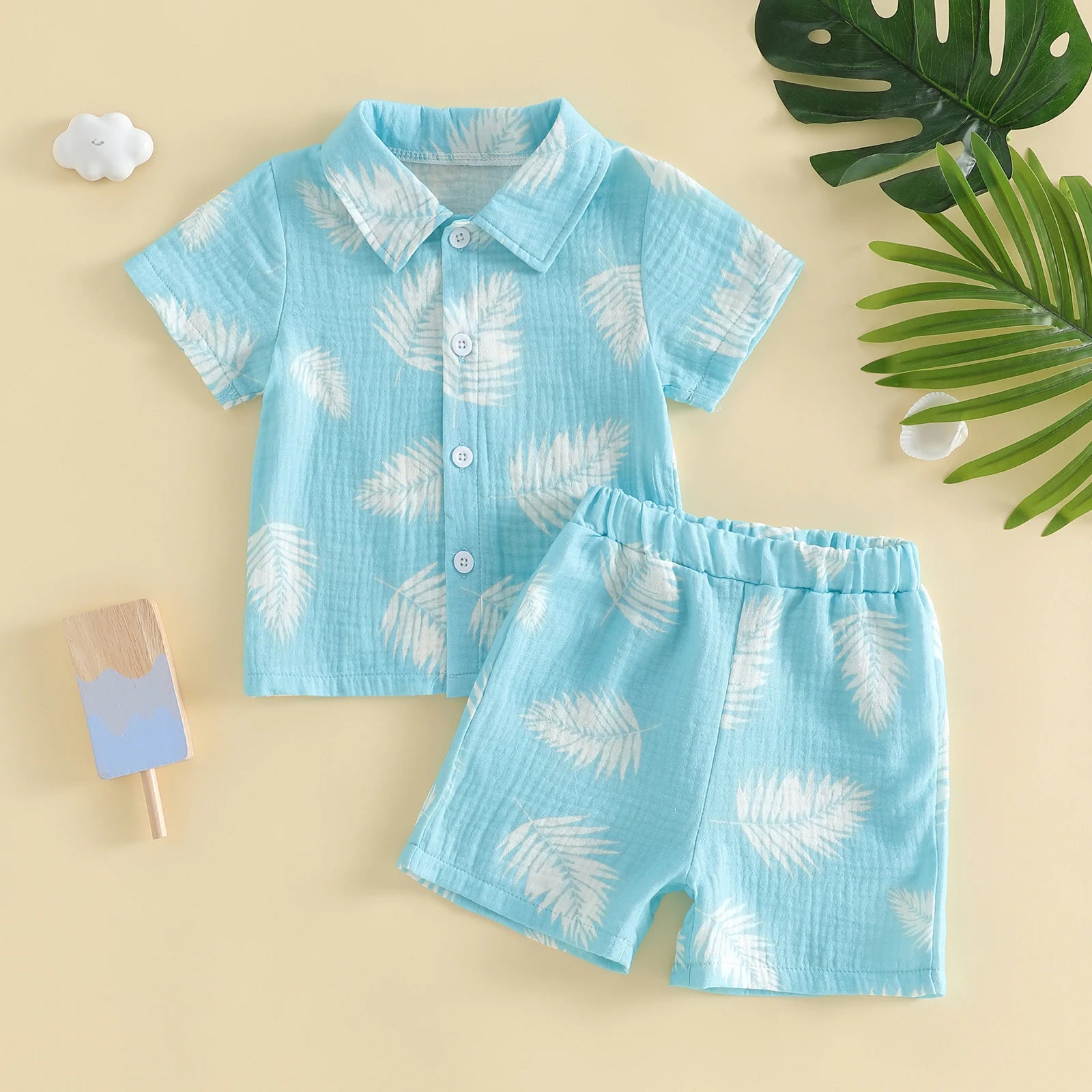 Cotton Short Sleeve Shirt & Shorts Set