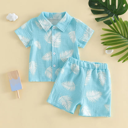 Cotton Short Sleeve Shirt & Shorts Set