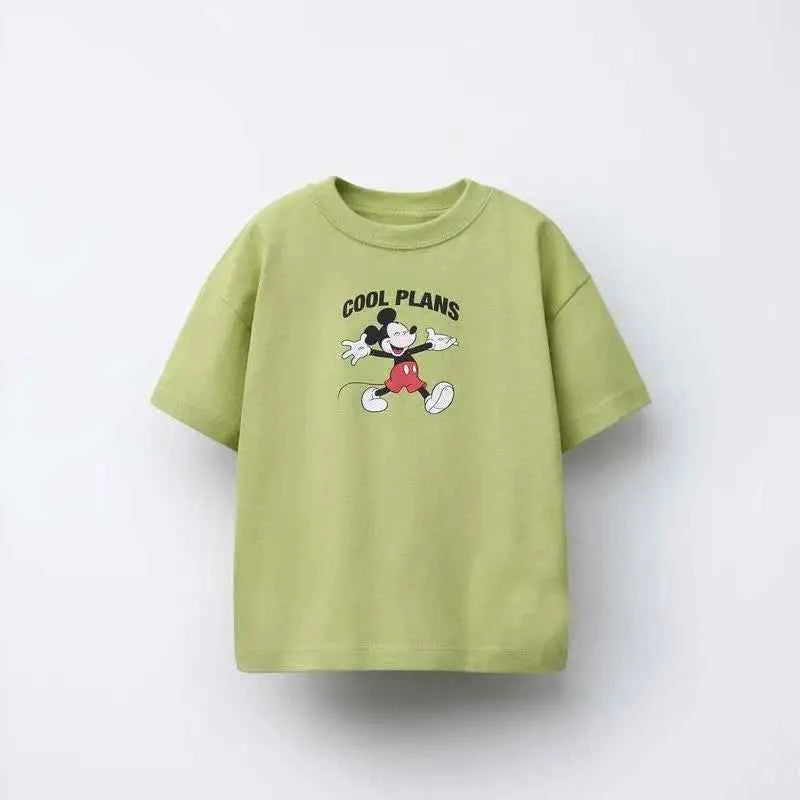 Cotton Mickey Mouse Cool Plans Classic Cartoon T-Shirt
