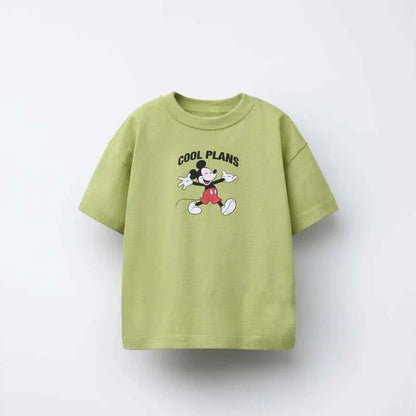 Cotton Mickey Mouse Cool Plans Classic Cartoon T-Shirt