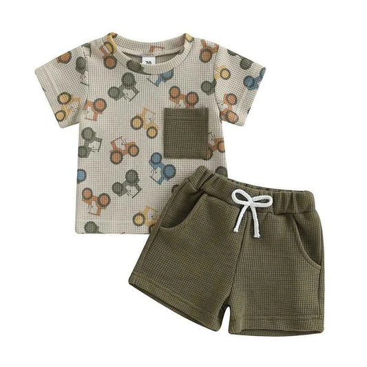 Waffle Knit Tee & Shorts Set