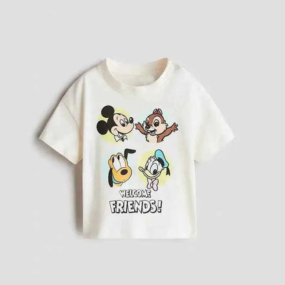 Cotton Mickey Minnie Pluto Daisy Everyday Smile & Welcome Friends Tees