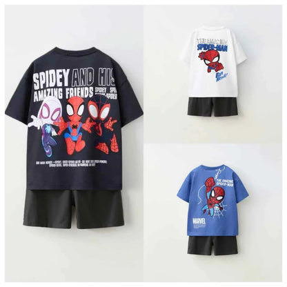 Cotton Spider-Man Spidey Amazing Friends Tees & Shorts Set