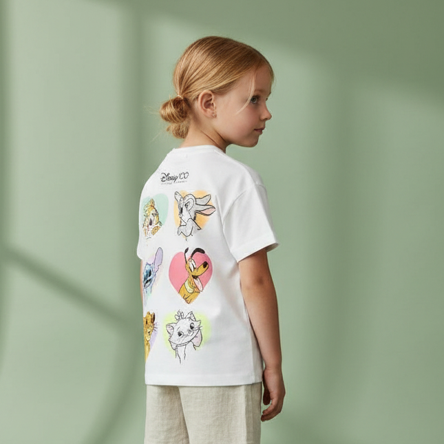 Cotton Mickey Mouse & Classic Disney Character Printed Tee