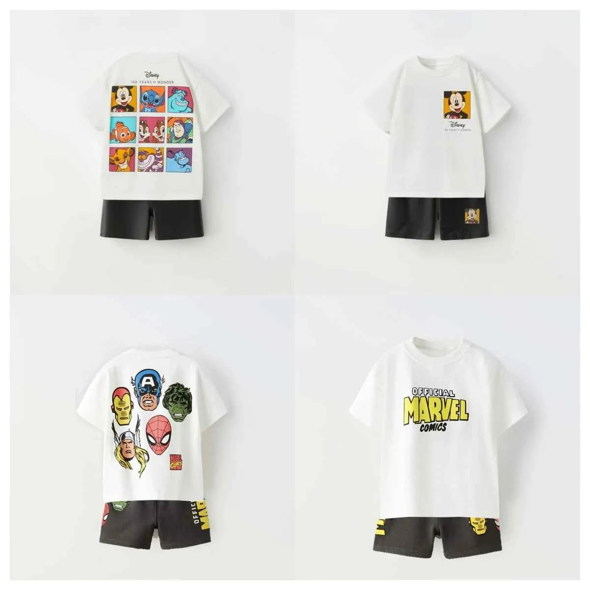 Cotton Mickey Mouse & Marvel Comics Cotton Tee & Shorts Set