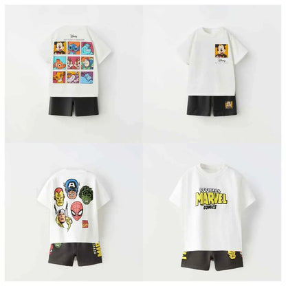 Cotton Mickey Mouse & Marvel Comics Cotton Tee & Shorts Set