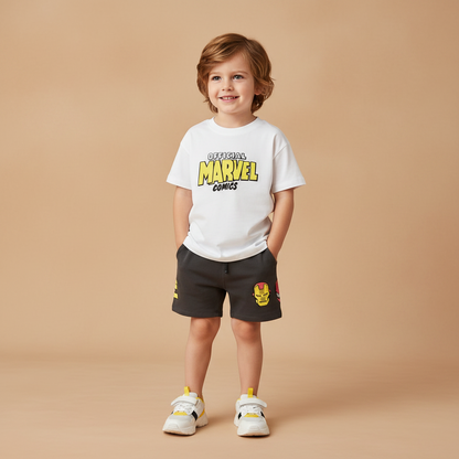 Cotton Mickey Mouse & Marvel Comics Cotton Tee & Shorts Set