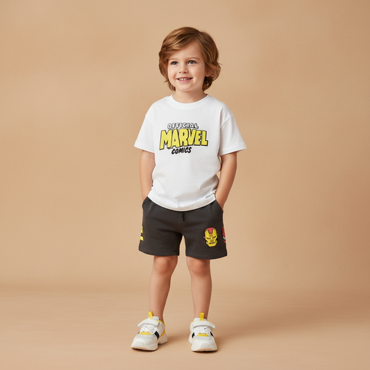 Cotton Mickey Mouse & Marvel Comics Cotton Tee & Shorts Set