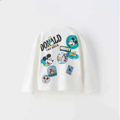 Cotton Mickey Mouse Long Sleeve Tee & Sweatshirt Set