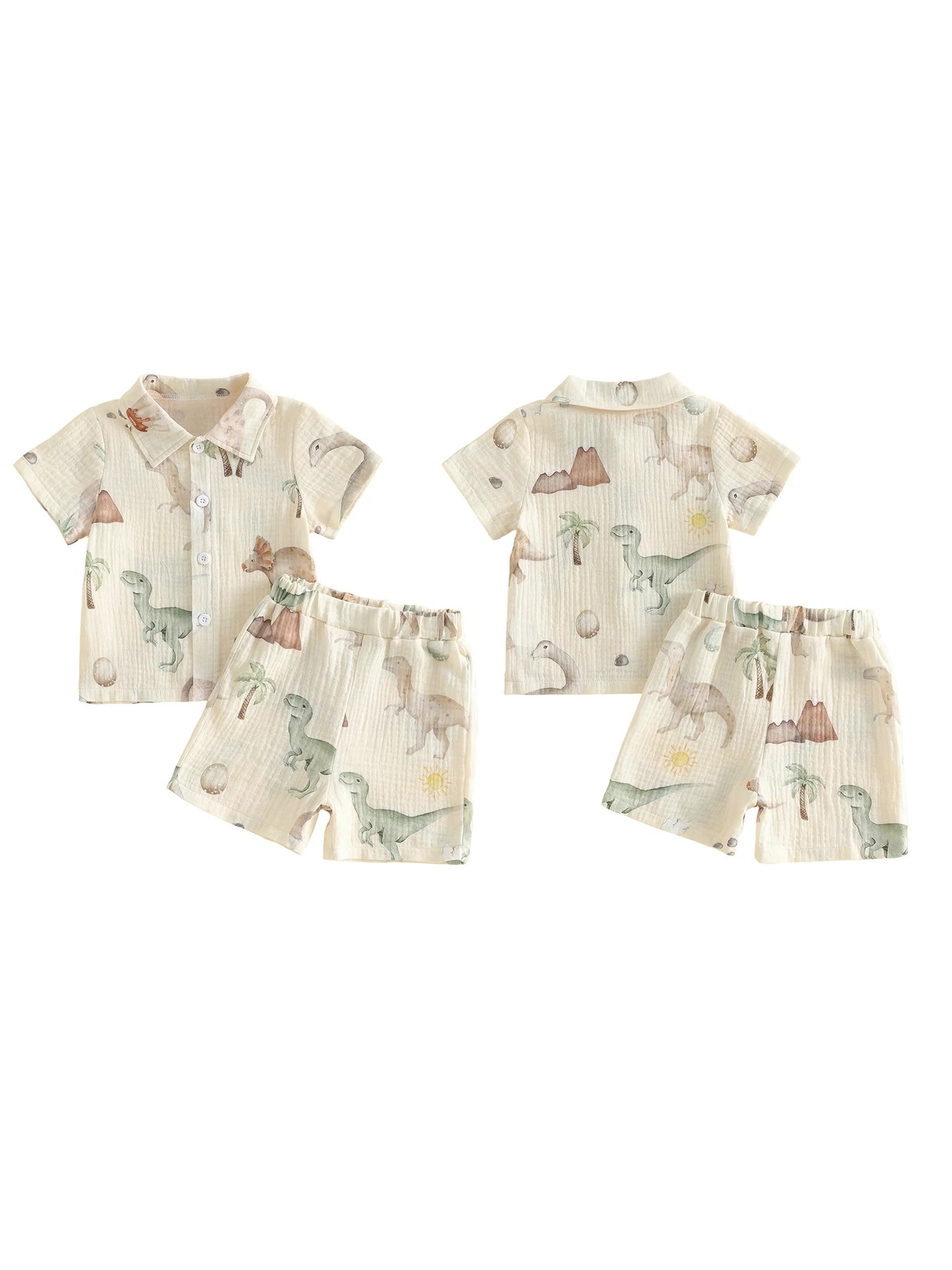 Cotton Short Sleeve Shirt & Shorts Set