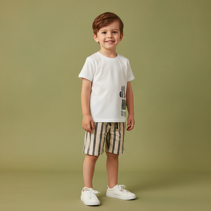 100% Cotton Animal Print T-Shirt & Shorts Set
