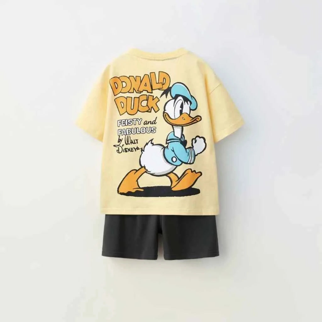 Cotton Donald Duck & Mickey Mouse Cotton Tee & Shorts Set