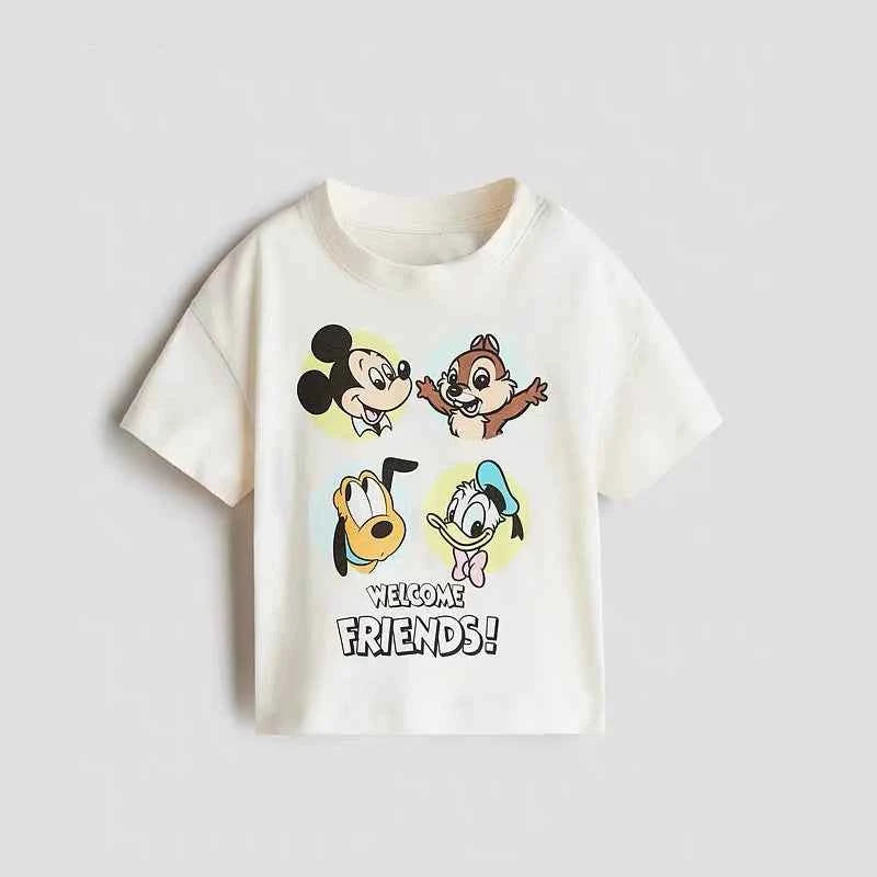 Cotton Mickey Minnie Pluto Daisy Everyday Smile & Welcome Friends Tees