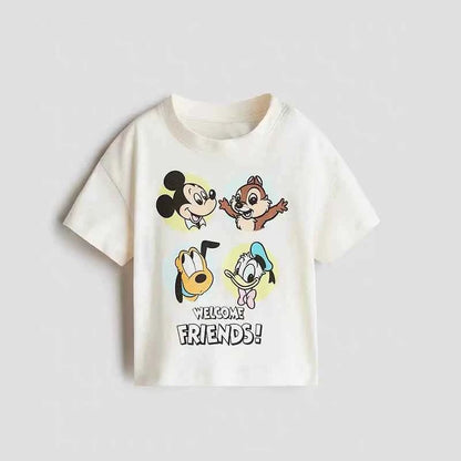Cotton Mickey Minnie Pluto Daisy Everyday Smile & Welcome Friends Tees