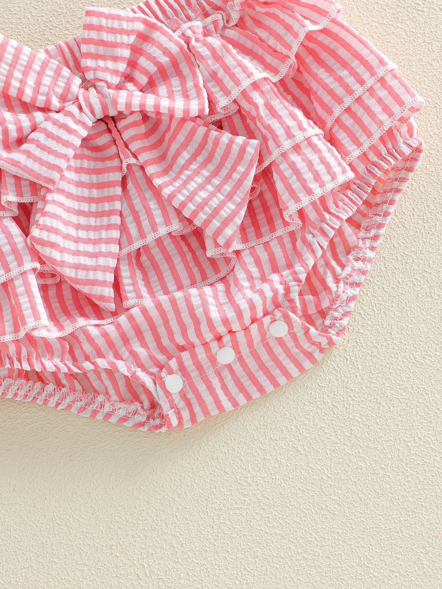 Pink Stripe Ice Cream Number One Top & Ruffled Bloomer Set