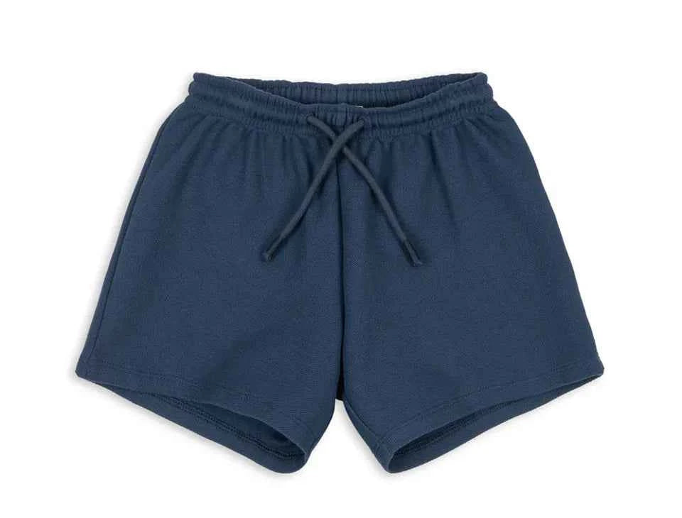 Cotton Navy Polo Shirt & Drawstring Shorts Set
