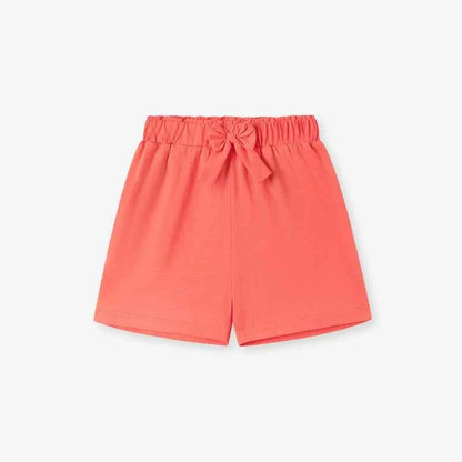 100% Cotton Floral Print Ruffle Sleeve Top & Coral Tie Waist Shorts
