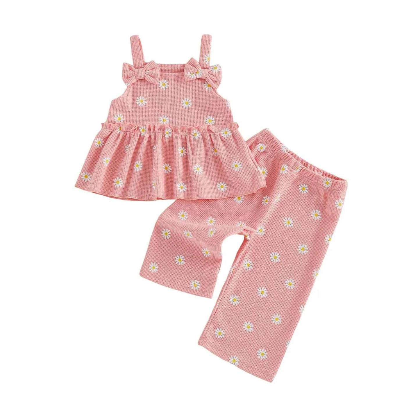 Floral Print Peplum Tops & Wide Leg Pants Set
